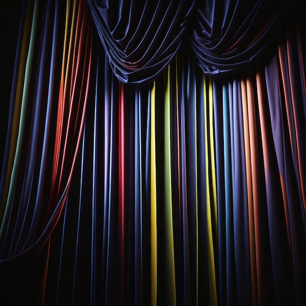 Foto cortinas con foto de fondo de iluminación de escenario colorido