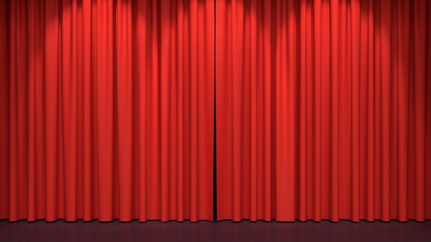 Cortinas rojas del escenario