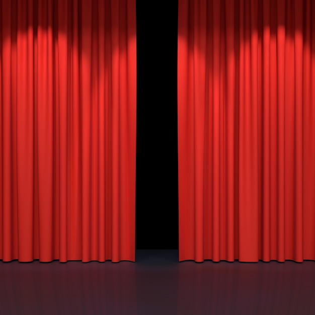 Cortinas rojas del escenario