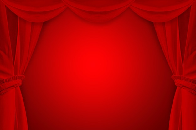 Cortinas rojas sobre un fondo rojo.