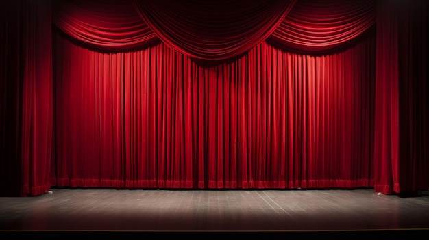 Cortinas rojas en el teatro