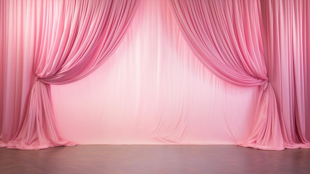 cortinas rosadas muy bien arregladas
