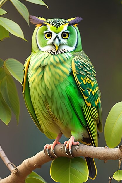 coruja na cor verde