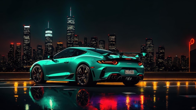 Corvette verde con matrícula que dice 'hennessey' en el frente