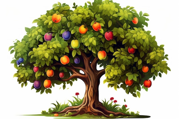 Foto una cosecha abundante un árbol vibrante con frutos clipart ar 32