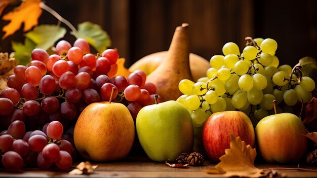 Foto una cosecha abundante de frutas y verduras