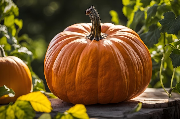 La cosecha de calabazas en el jardín