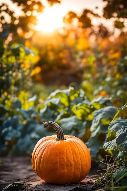 La cosecha de calabazas en el jardín