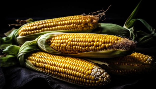 Cosecha de maíz dulce saludable cosechada fresca de la naturaleza generada por IA