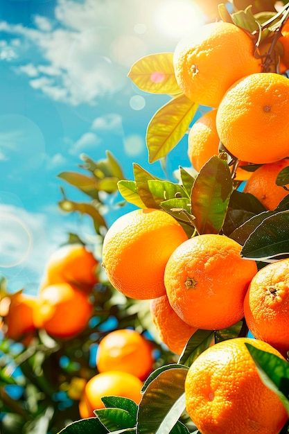 Cosecha de naranjas en el jardín enfoque selectivo