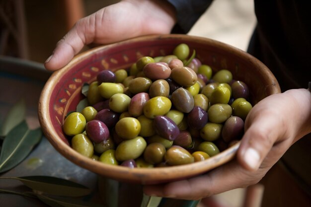 Cosecha naturaleza aceite alimento árbol hoja maduro oliva verde saludable IA generativa