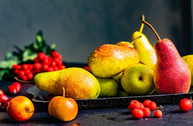 Cosecha de otoño Frutas y verduras caseras Cultivo ecológico