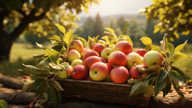 Cosecha de verano de manzanas jugosas