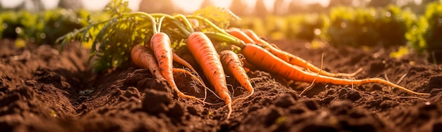 Cosecha de zanahorias en el jardín IA generativa