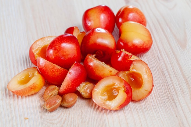 Cosechado y utilizado en la cosecha de cerezas para cocinar