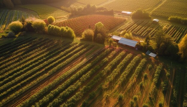 Cosechando frescura en el idílico paisaje vitivinícola de Napa Valley generado por IA