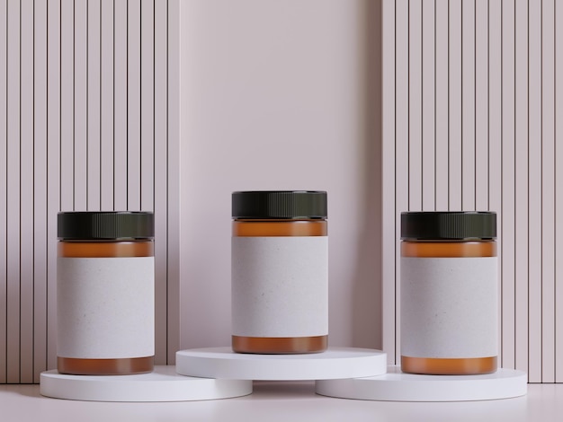 Cosmético realista con soporte para el podio