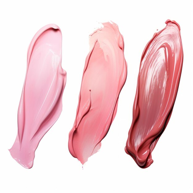 Cosméticos cor-de-rosa esfregão de batom textura de maquiagem de creme