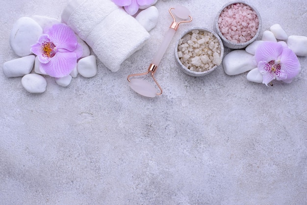 Cosméticos de beleza natural do conceito de spa