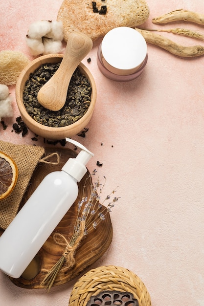 Foto cosméticos ecológicos feitos de ingredientes naturais