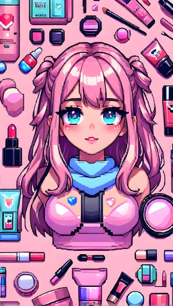 Foto cosméticos pixel art care