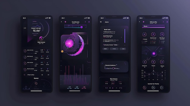 Cosmos Cryptocurrency Interoperabilidad Diseño móvil con diseños de fondo de aplicaciones de ideas creativas
