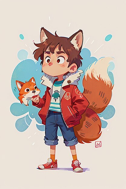 Fundo Menino Chibi Fofo Kawaii Papel de Parede Para Download