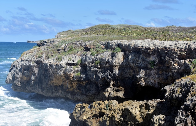 Costa atlântica rochosa. república dominicana