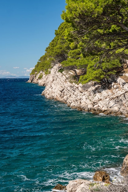 Costa cerca de la ciudad de Makarska Dalmacia Croacia Makarska Riviera lugar turístico en Europa