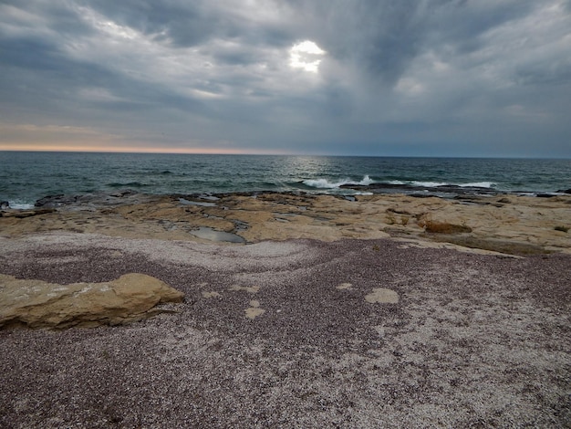 Costa de concha do Mar Cáspio Cazaquistão Região de Mangistau 05 de agosto de 2020 ano