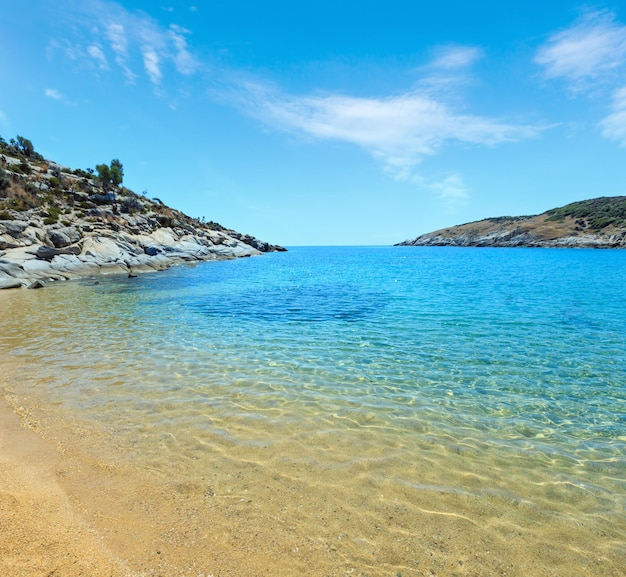 Foto costa do mar de verão halkidiki grécia