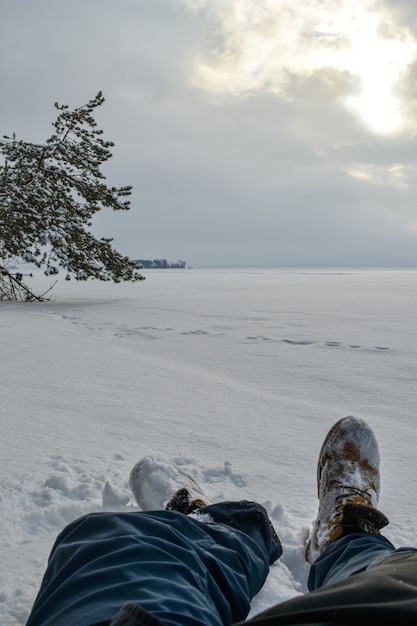 Costa do rio Volga no inverno