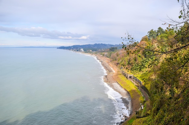 Costa del Mar Negro en el jardín botánico Batumi Georgia