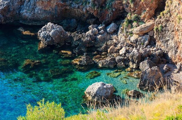 Costa del mar de Zingaro Sicilia Italia
