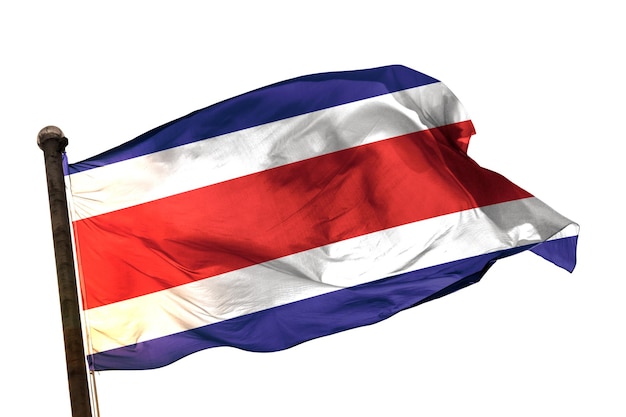 Costa_rica-Flagge auf einem weißen Hintergrundbild