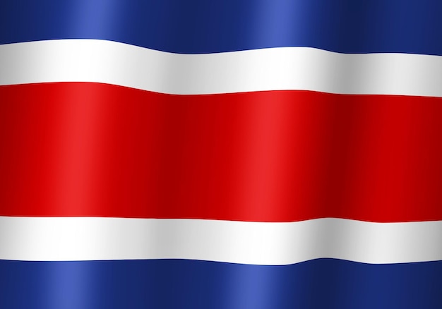 Costa Rica Nationalflagge 3D-Darstellung Nahaufnahme