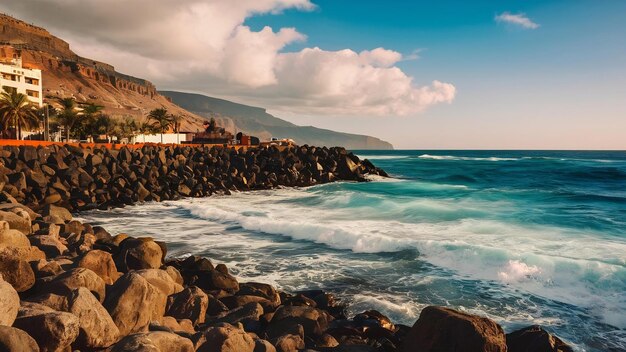 Foto costa rochosa de puerto de la cruz