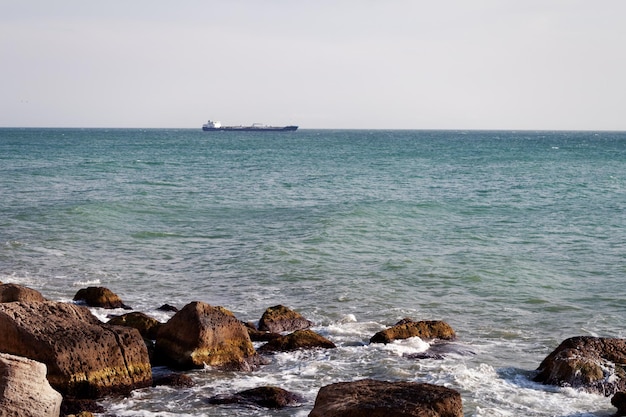 costa rochosa do Mar Cáspio 09 de outubro de 2019 ano Cazaquistão Região de Mangistau