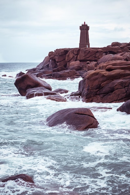 Costa típica de Bretaña en el norte de Francia