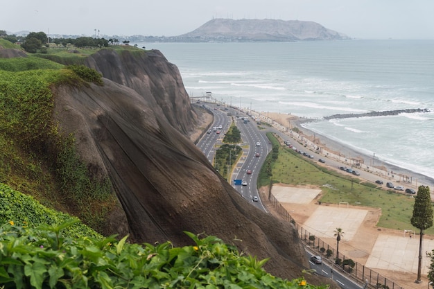 Foto costa verde in miraflores lima, peru