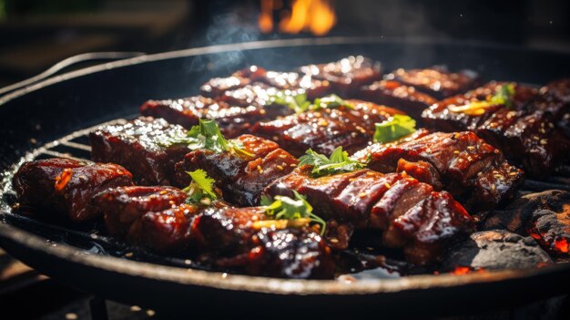 Costelas de churrasco chinesas melhores para cartazes e cartazes