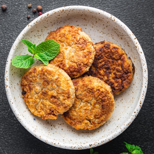 Costeletas de carne de soja carne vegetal refeição saudável comida dieta lanche na mesa cópia espaço comida