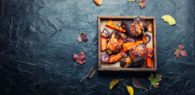 Costelinha de churrasco com abóbora