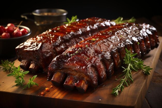 Costillas de barbacoa glazadas en la bondad de lamer los dedos