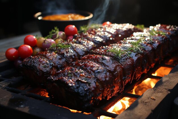 Costillas de barbacoa glazadas en la bondad de lamer los dedos