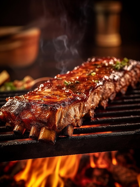 Foto las costillas de carne a la parrilla brasileñas