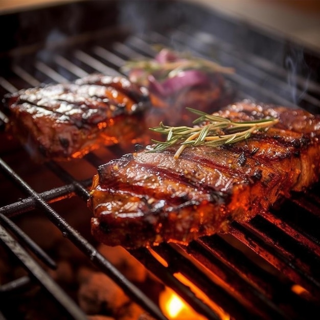 Foto las costillas de carne a la parrilla brasileñas