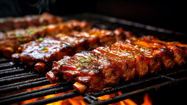 Foto las costillas de carne a la parrilla brasileñas