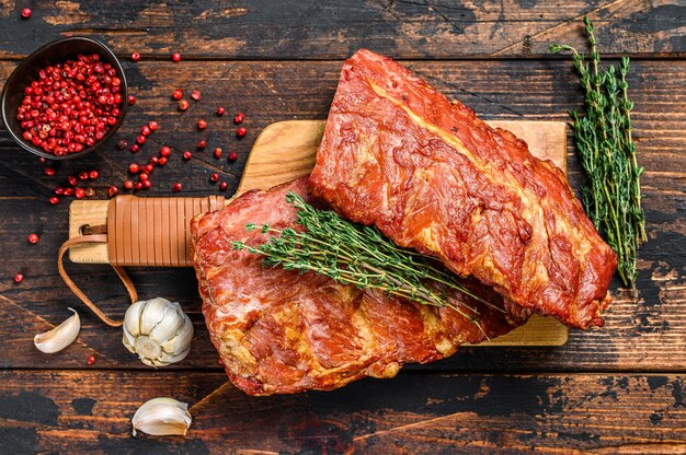 Costillas de cerdo ahumadas con salsa picante