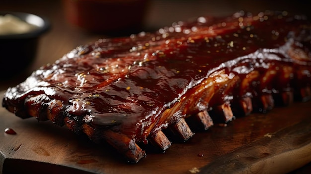 costillas de cerdo gruesas y ahumadas